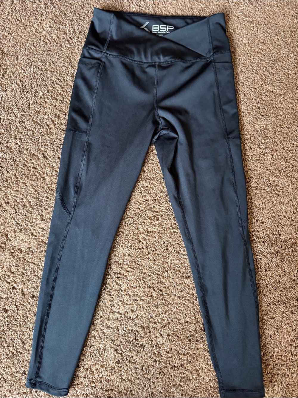 BSP Black High-Waist Athletic Leggings